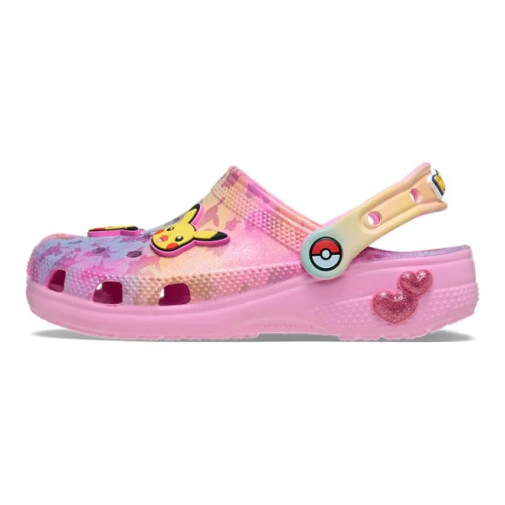 Crocs Classic 211229-90H Clogs Kids Pink Pokemon Pikachu Comfort Shoes JAX1827